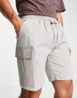 Mennace cargo shorts in grey