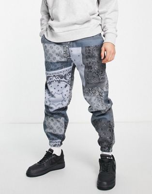 Mennace co-ord joggers in blue patchwork paisley - ASOS Price Checker