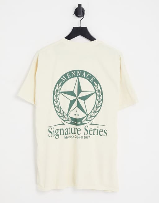 Mennace co-ord oversized t-shirt in off white with signature series print