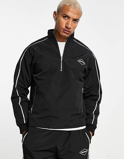 Mennace co-ord track jacket in black with reflective piping