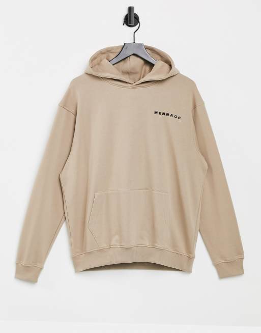 Mennace - Essentials - Felpa con cappuccio con logo colore beige