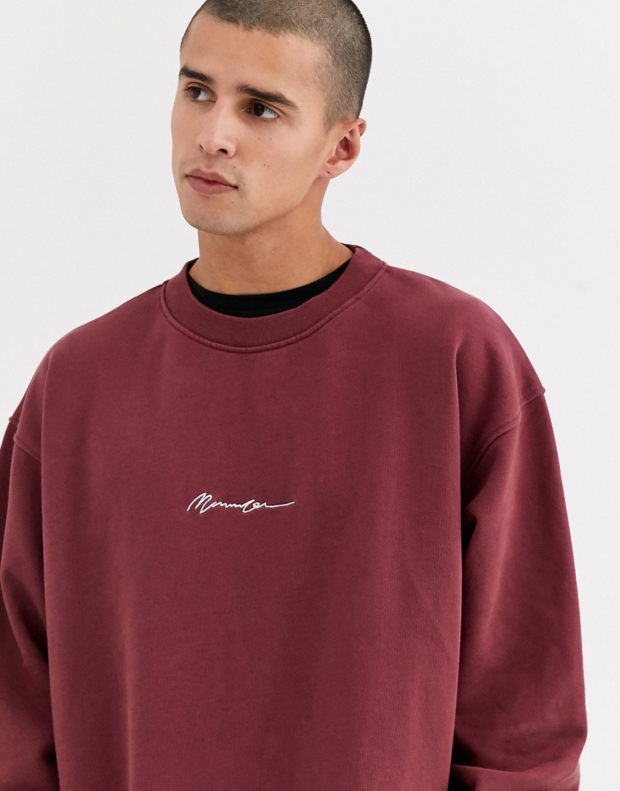 Mennace - Essentials - Oversized sweater in bordeauxrood