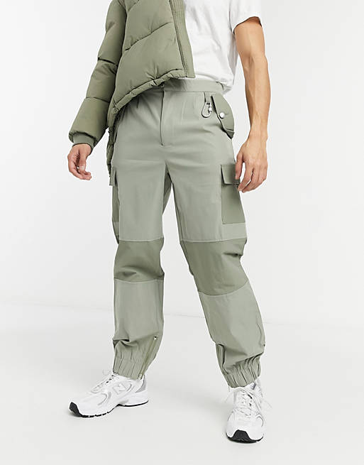 Men Mennace hardware cargo trousers in grey 