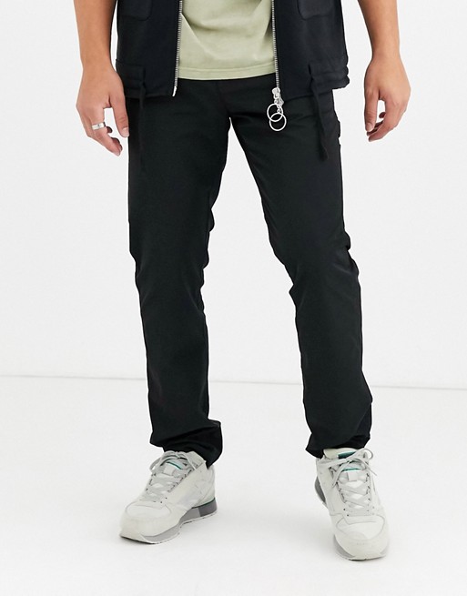 Mennace nylon utility trousers in black