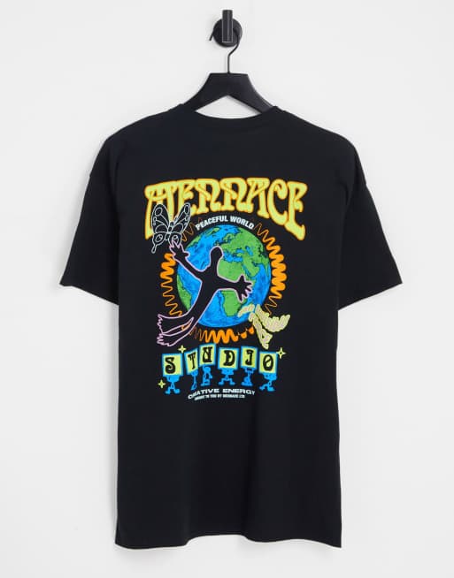 Mennace - Oversized t-shirt i sort med 