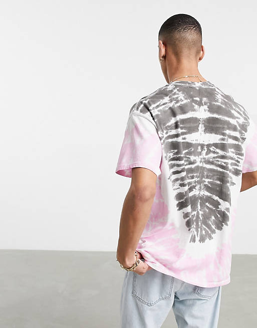 T-Shirts & Vests Mennace oversized t-shirt with Biggie Smalls print in pink tie dye 