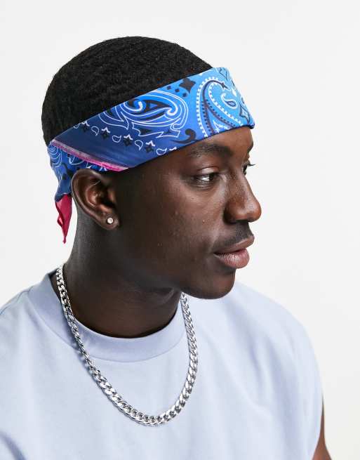 Pink and shop blue bandana