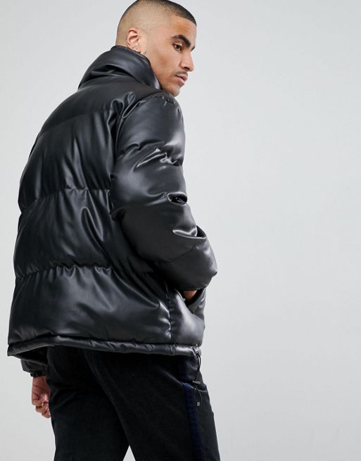 Leather Accent Sleeveless Puffer Jacket - Ready-to-Wear 1ABR7X