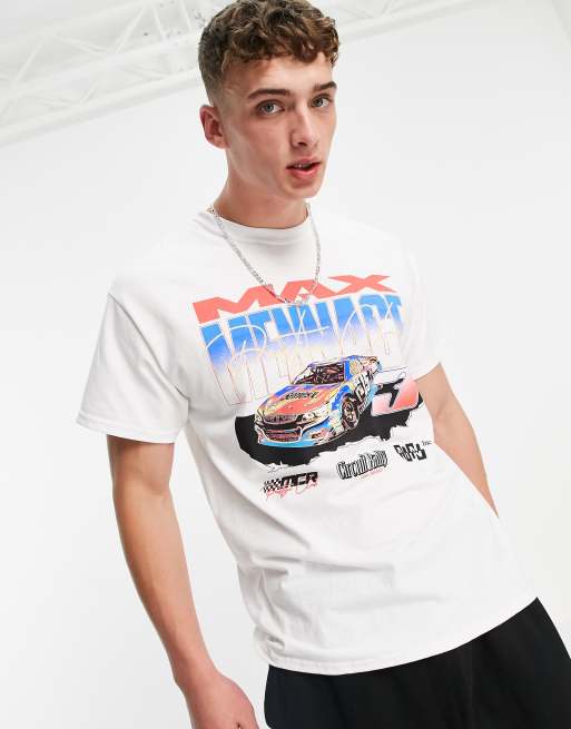 Pacsun Men's Foreign Racing T-Shirt in White - Size XL