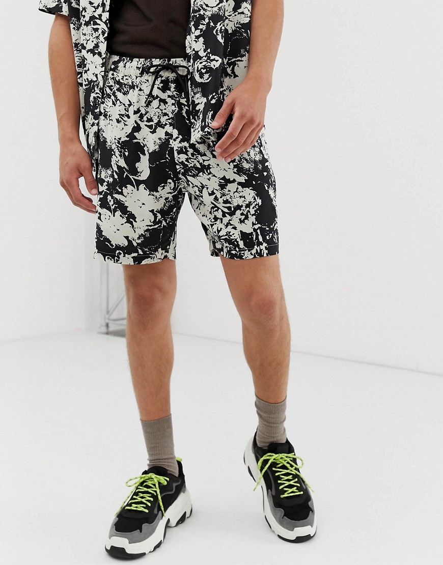 Mennace – Shorts med stänkmönster, del av set-Svart