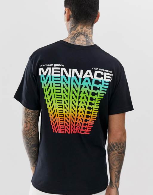 Mennace - T-shirt avec logo dans le dos - Noir, 2 de 4