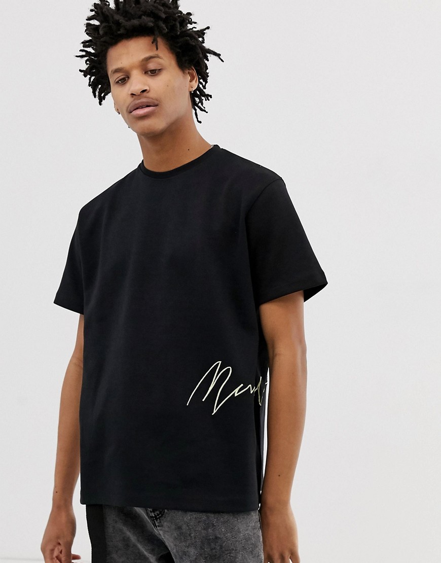 Mennace - T-shirt nera caratteristica-Nero