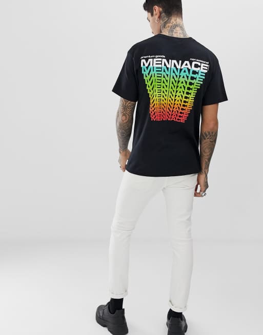 Mennace - T-shirt nera con logo sul retro, 4 di 4