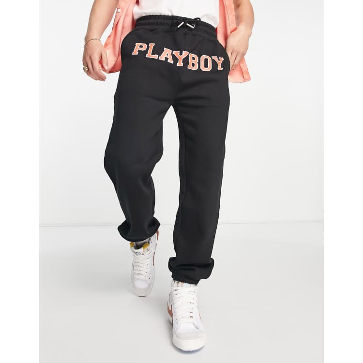 Mennace x Playboy co ord relaxed joggers in black with placement logo print ASOS