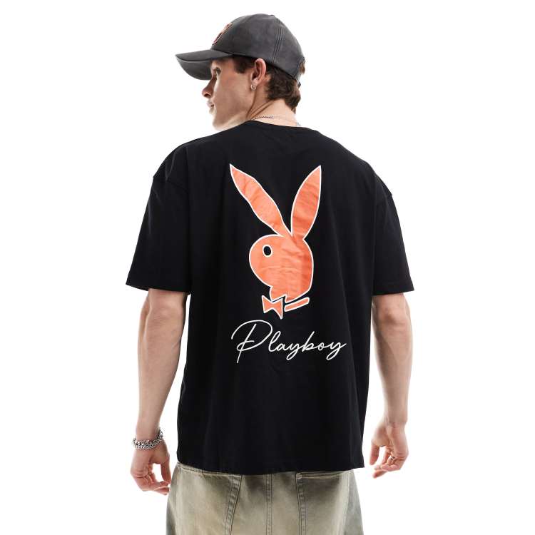 Mennace x Playboy T-shirt in black with chest and back logo print | ASOS