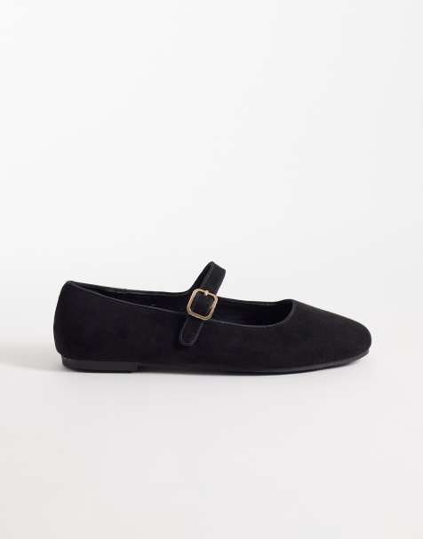 Merceditas negras de antelina de New Look - view 1