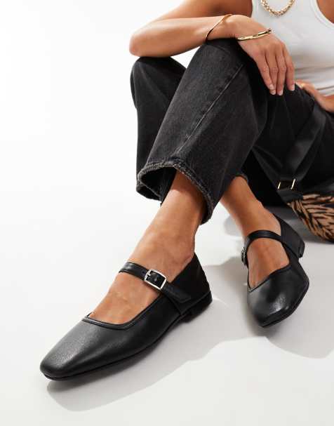 Merceditas negras de cuero Lille de schuh - view 1