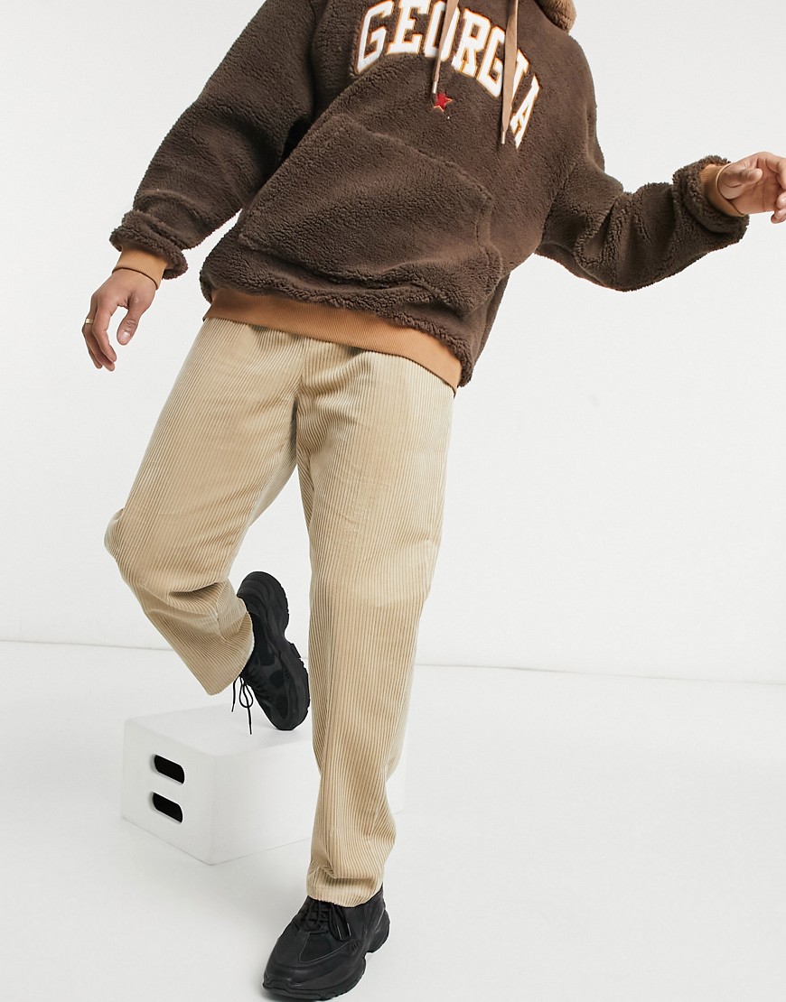 фото Мешковатые вельветовые штаны песочного цвета vintage supply-светло-коричневый