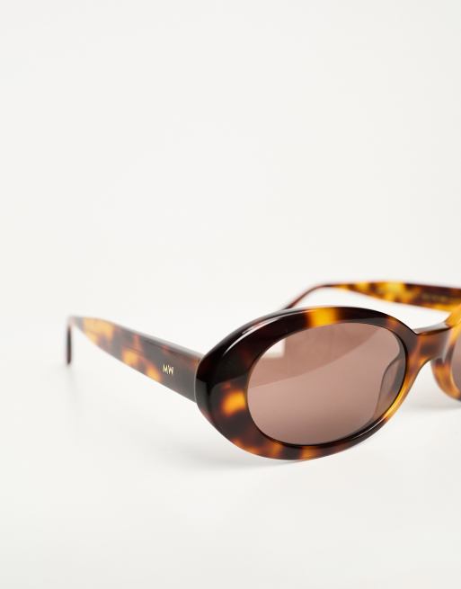 Messy Weeekend - Kurt - Lunettes de soleil ovales à motif écaille de tortue - Marron, 3 de 4