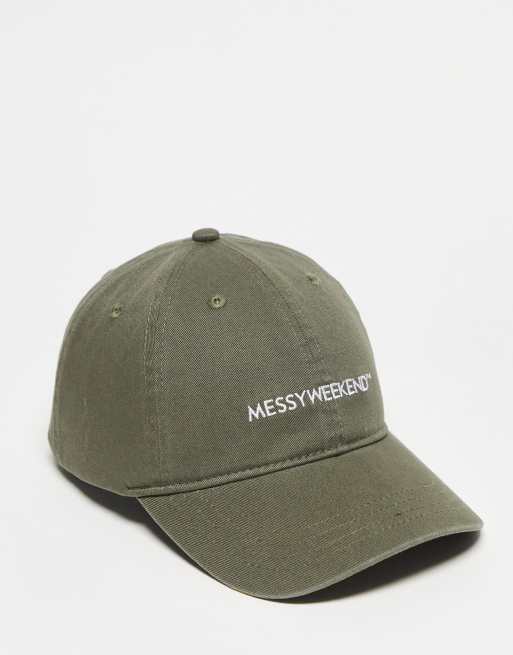 Messy Weekend logo cap in khaki | ASOS