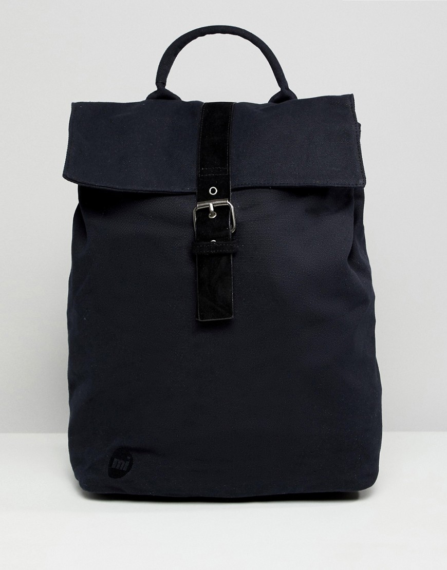 Mi-Pac Canvas Fold Top Backpack in Black