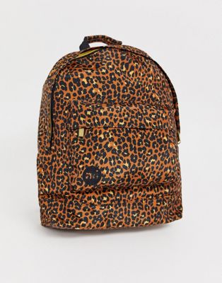 Mi-Pac – Leopardmönstrad ryggsäck i nylon-Flerfärgad
