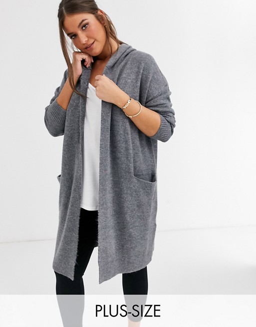 Micha Lounge Curve relaxed maxi cardigan with hood