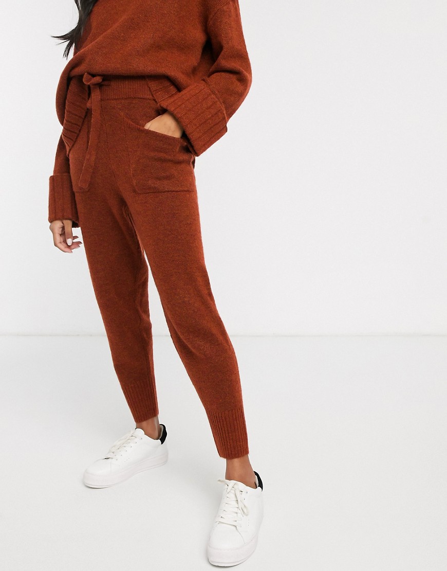 Micha Lounge knitted joggers co-ord-Brown