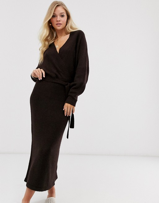 M Lounge Luxe belted wrap midi dress