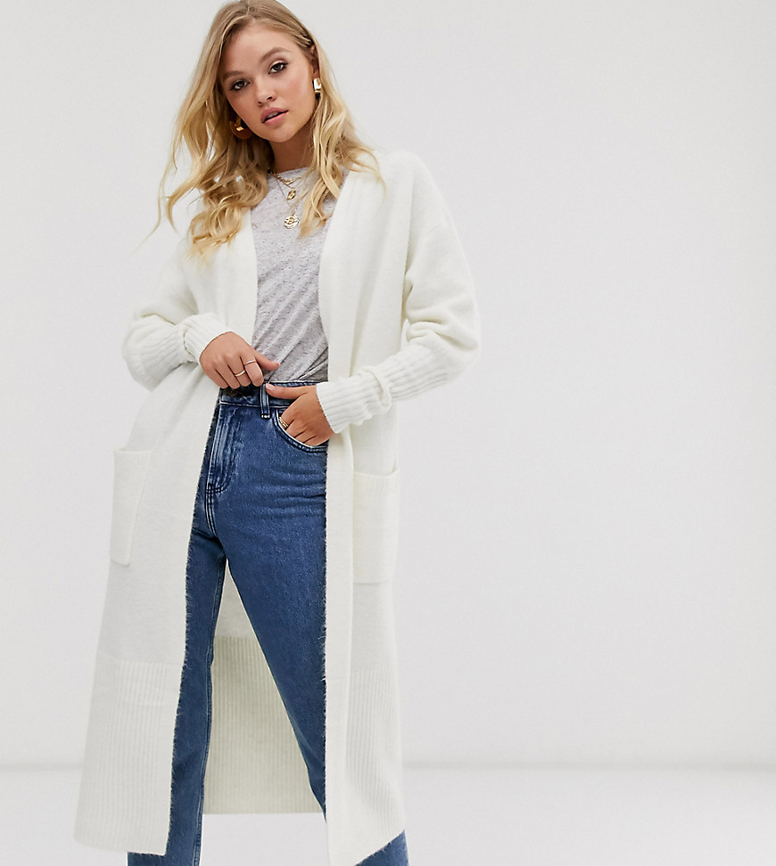 Micha Lounge Luxe - Cardigan oversize con polsini in maglia a coste-Bianco
