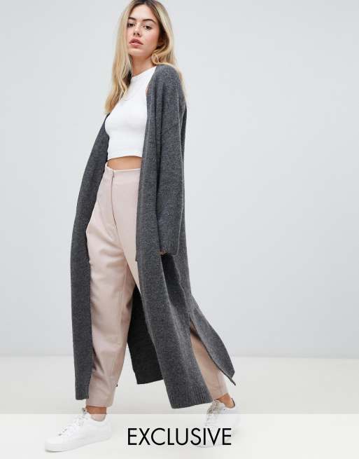Micha Lounge - Luxe lange cardigan met zijsplits