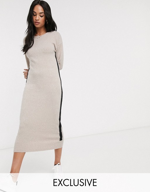 M Lounge midaxi dress with contrast stripe