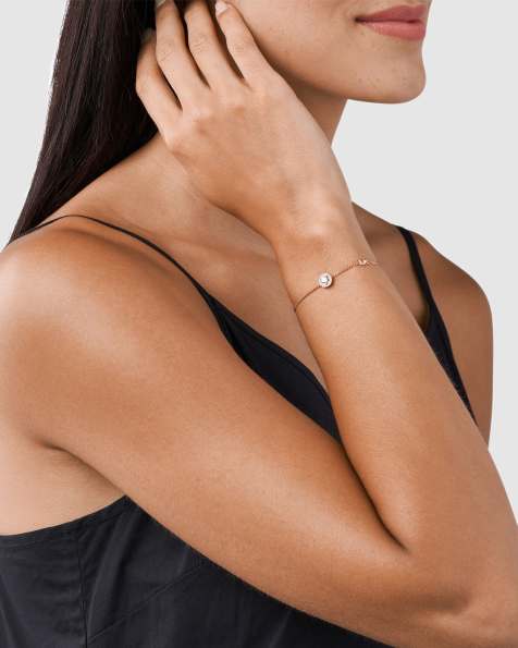 Michael Kors 14k rose gold- plated sterling silver halo slider bracelet in rose gold - view 1