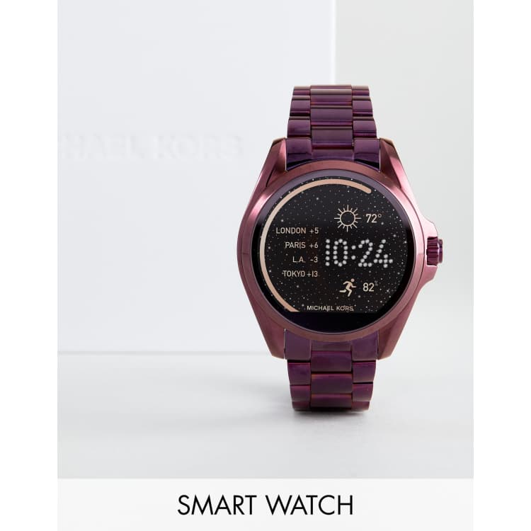 Michael kors access mkt5017 bradshaw bracelet smart watch in on sale purple