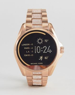 mk smartwatch gold with diamonds