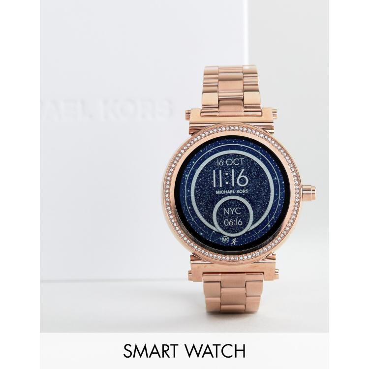 Michael kors sofie on sale pave rose gold smartwatch