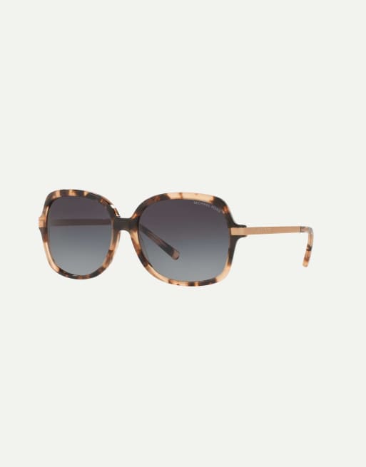 Michael Kors Adrianna ii lunettes de soleil carrées avec verres gris en écaille rose, 3 de 4