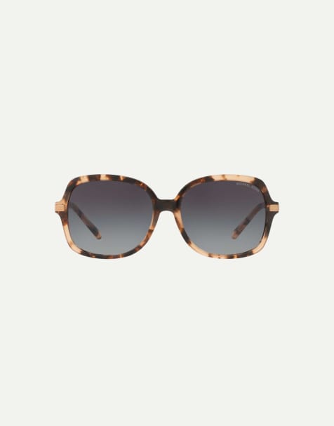 Michael Kors Adrianna ii square sunglasses with grey lens in pink tortoise - view 1