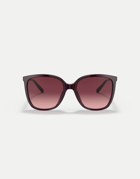 Michael Kors Anaheim square sunglasses with brown lens in cordovan - view 1