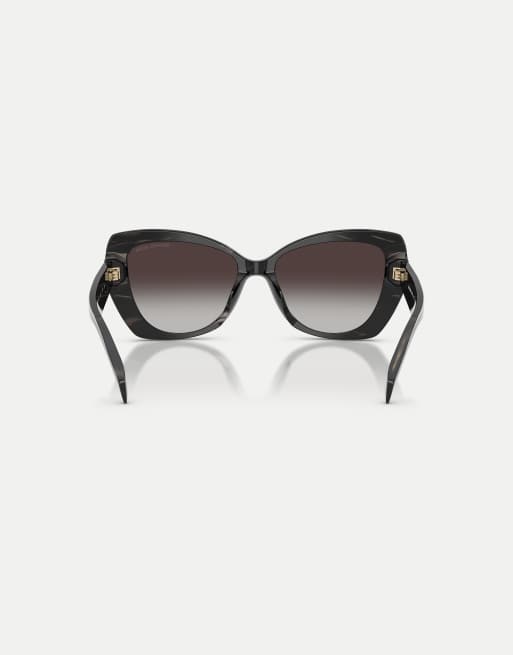 Michael Kors Atlanta butterfly sunglasses with grey lens in black horn, 2 of 4