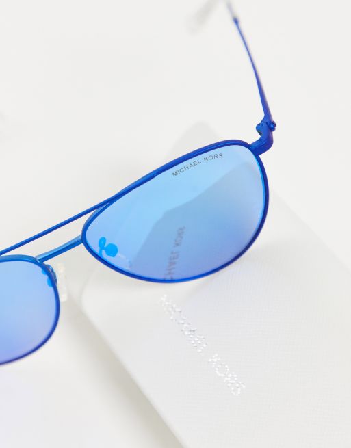 Michael Kors aviator-style sunglasses in electric blue | ASOS