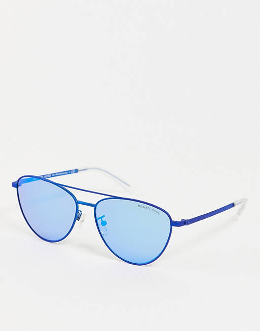 Michael Kors aviator style sunglasses in electric blue