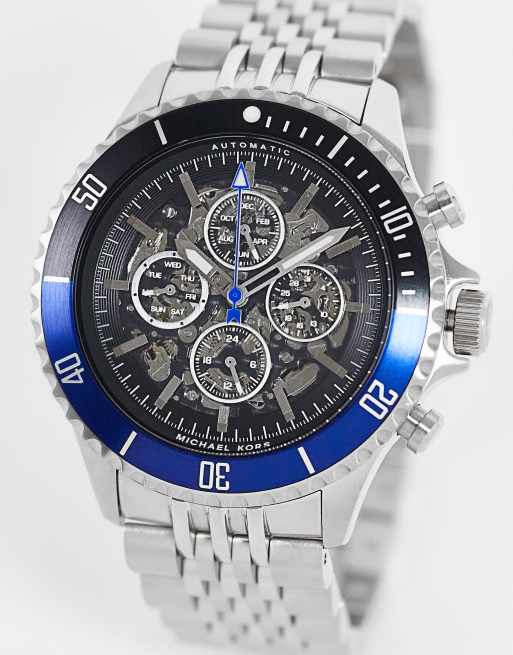 Michael kors men's hot sale watches silver