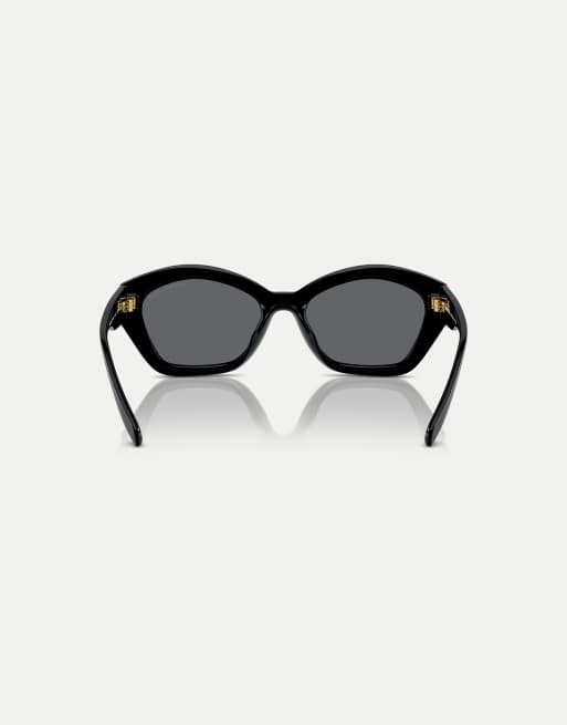 Michael Kors Bel air Sonnenbrille mit unregelmäßiger Form, grauen Gläsern in Schwarz, 2 von 4