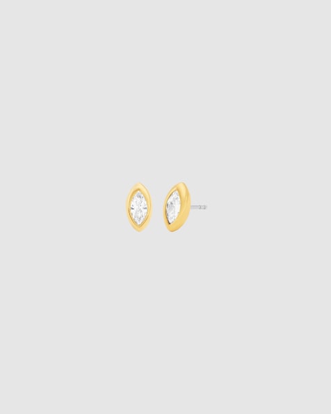 Michael Kors Bezel-set marquise stud earrings in gold - view 1
