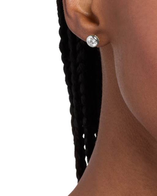 Michael Kors Bezel-set solitaire stud earrings in silver, 2 of 4