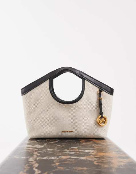 Michael Kors bolso tote pequeño de lona en crema y negro - view 1