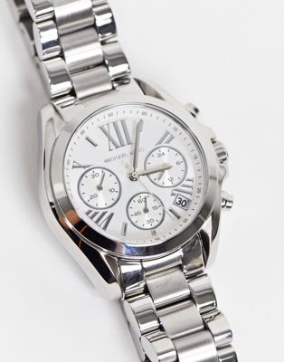michael kors silver watch with roman numerals