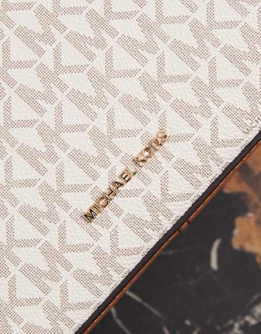 Michael Kors – Bryant – Gräddvit, liten axelremsväska med monogrammönster, 4 av 4