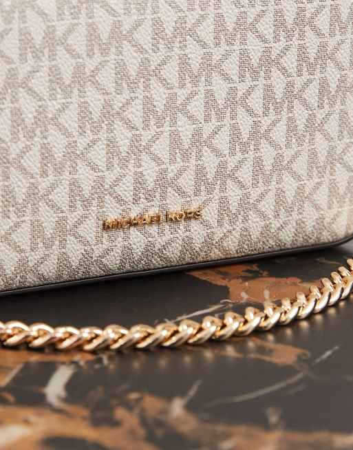 Michael Kors – Bryant – Kleine Pouchette-Umhängetasche in Creme mit Monogramm, 3 von 4